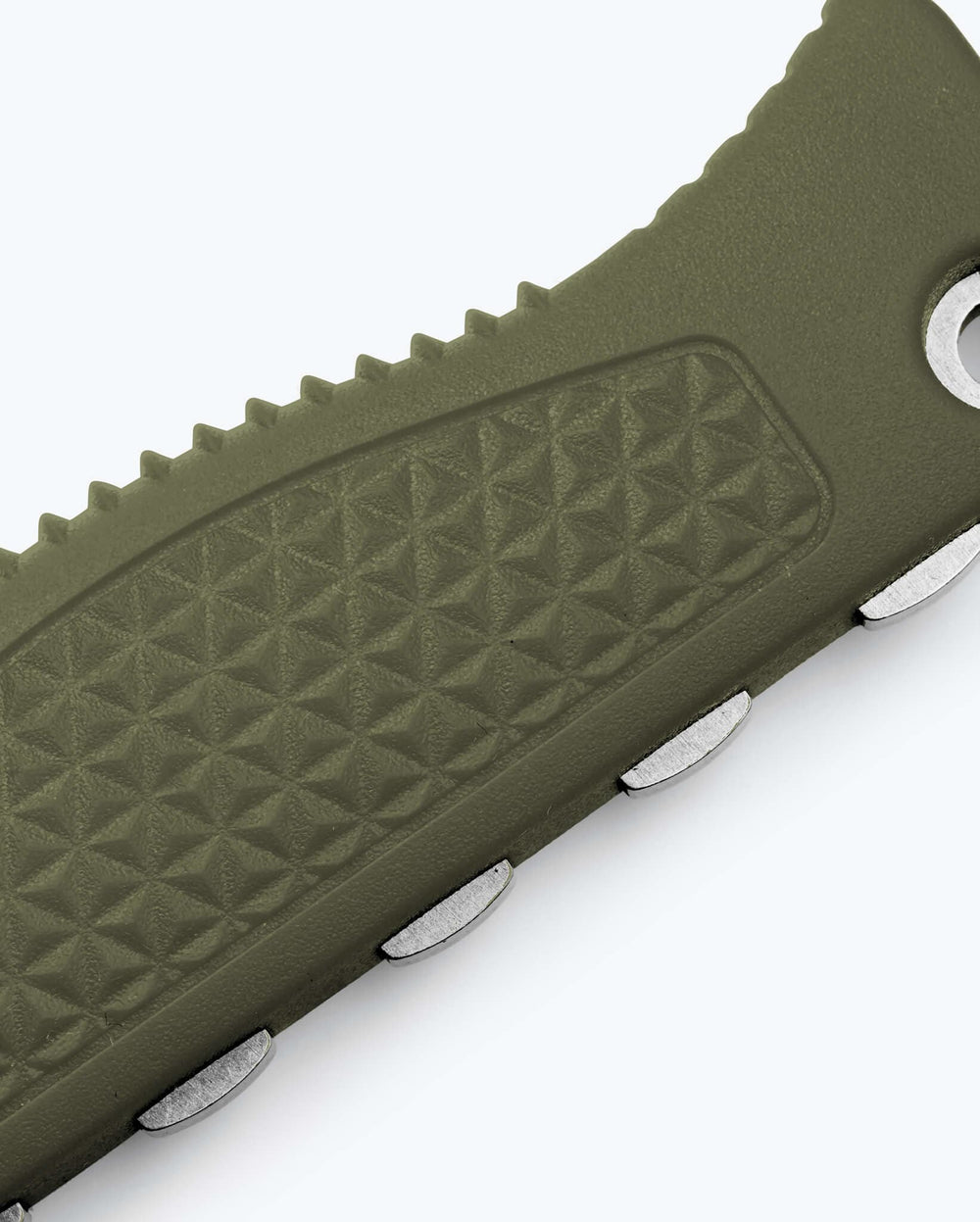 Dark Olive Santoprene Handle Texture Detail - Close Up | Benchmade Knife Co.