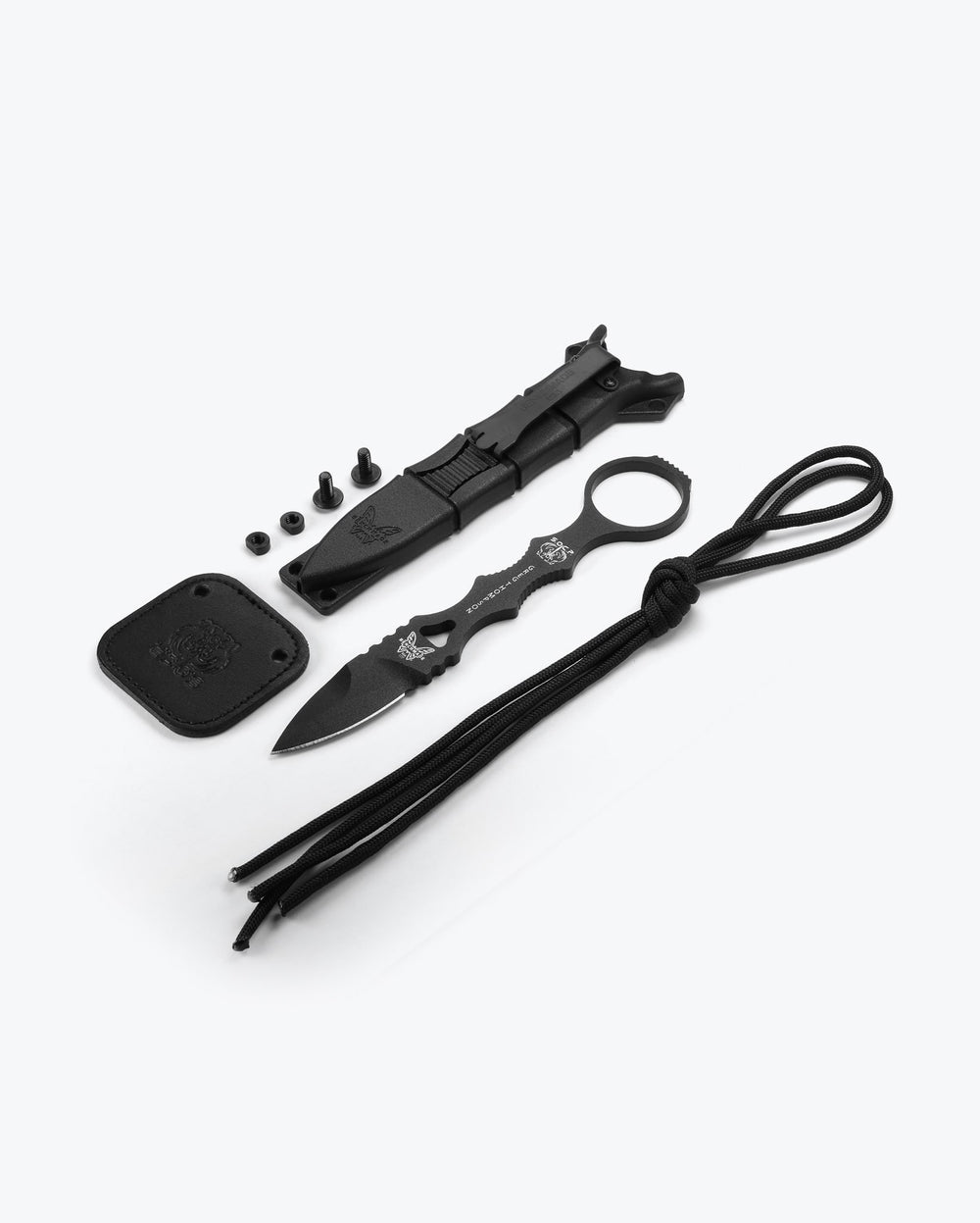 Black Mini SOCP® Dagger Complete Kit - Exploded View with Accessories | Benchmade Knife Co.