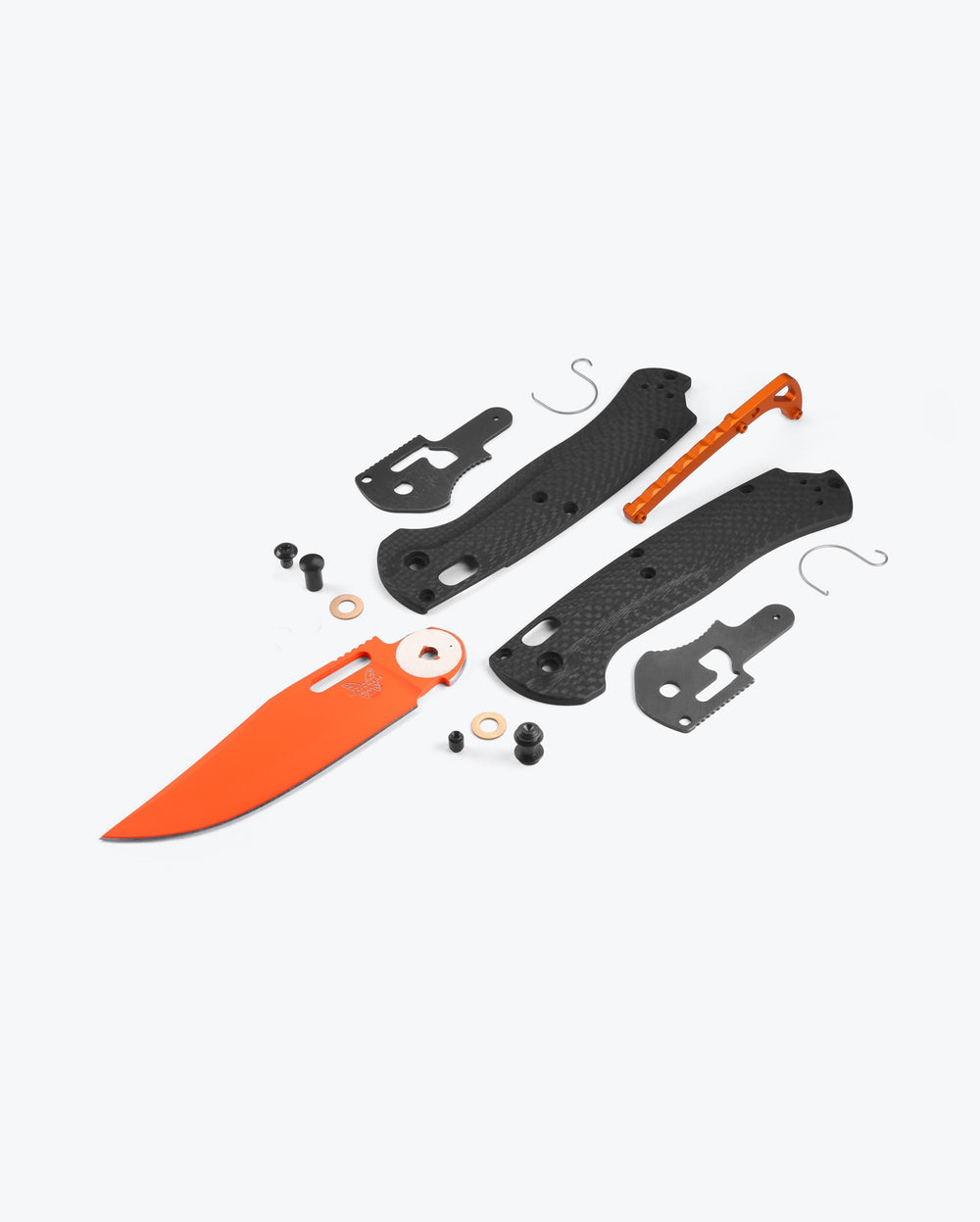Taggedout Knife Exploded Parts View - Carbon Fiber Components | Benchmade Knife Co.