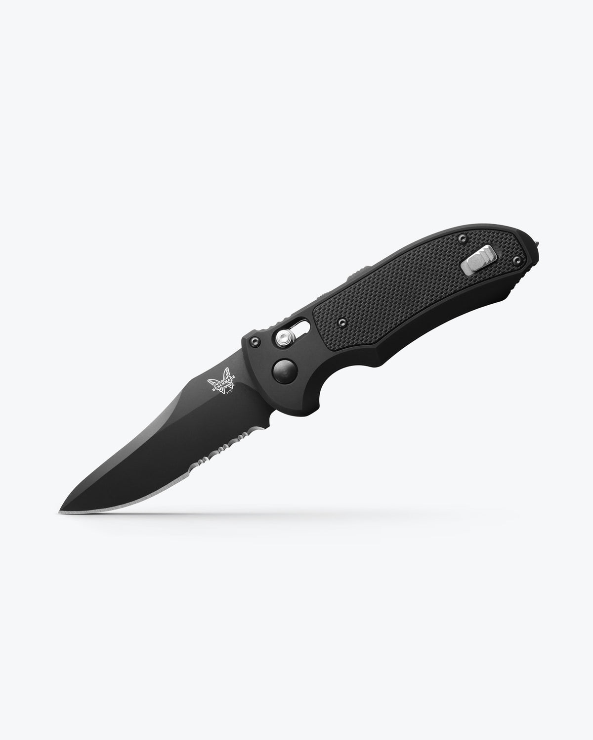 Auto Triage® Black Aluminum & G10 - Angled Open View | Benchmade Knife Co.