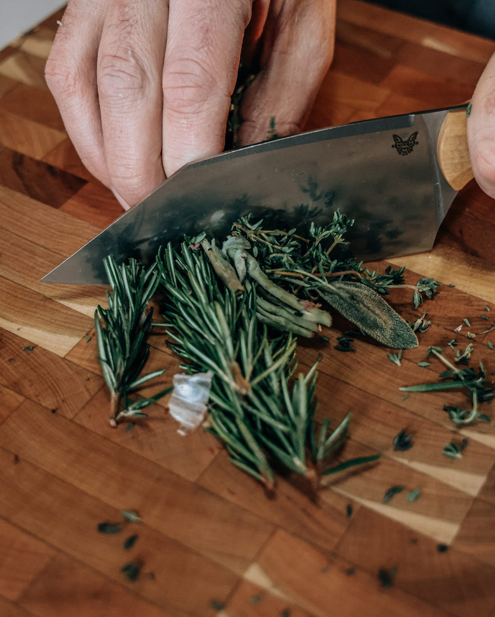 Station Knife Maple Valley Richlite - Herb Chopping Action | Benchmade Knife Co.