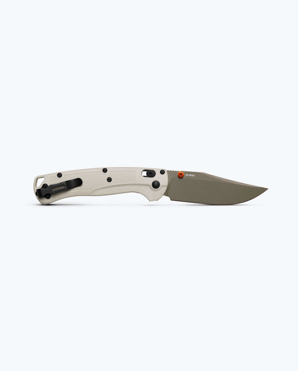 Benchmade Taggedout Tan Grivory - Back Side Open with ELMAX Steel | Benchmade Knife Co.