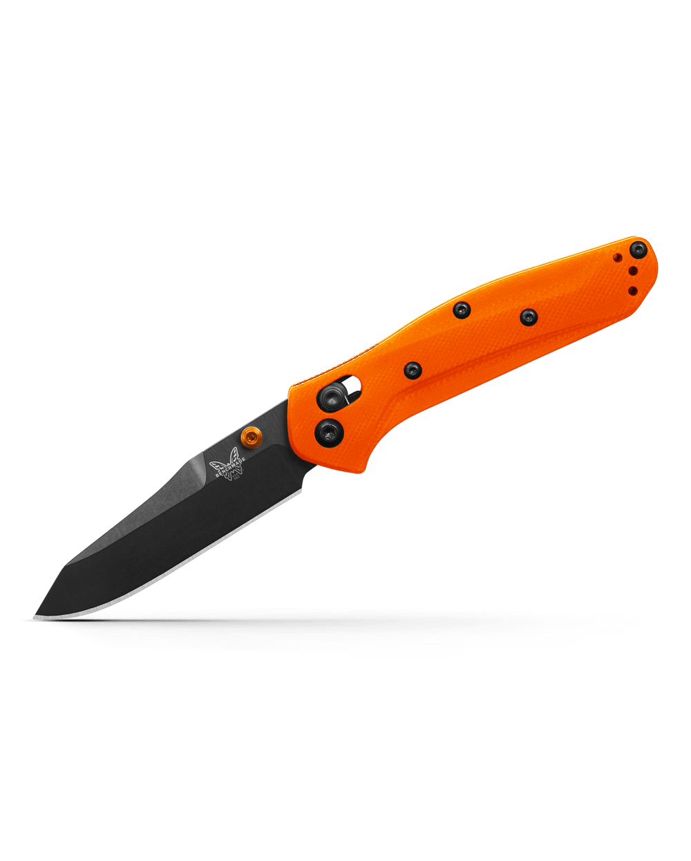 Benchmade 945 Mini Osborne - Orange Handle Angled View | Benchmade Knife Co.