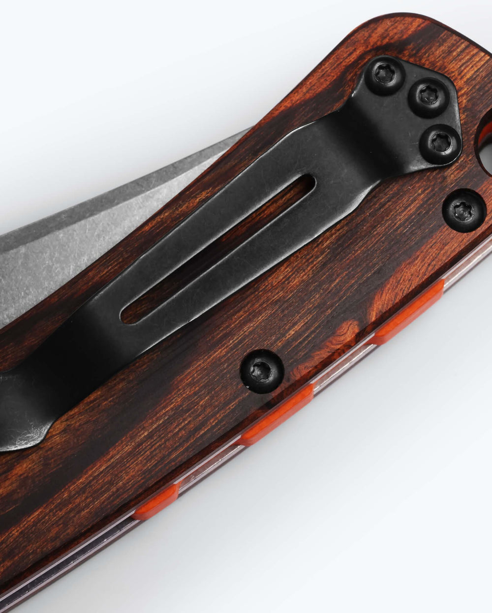 Benchmade Crooked River Wood Handle Close-Up - Hardware Detail | Benchmade Knife Co.