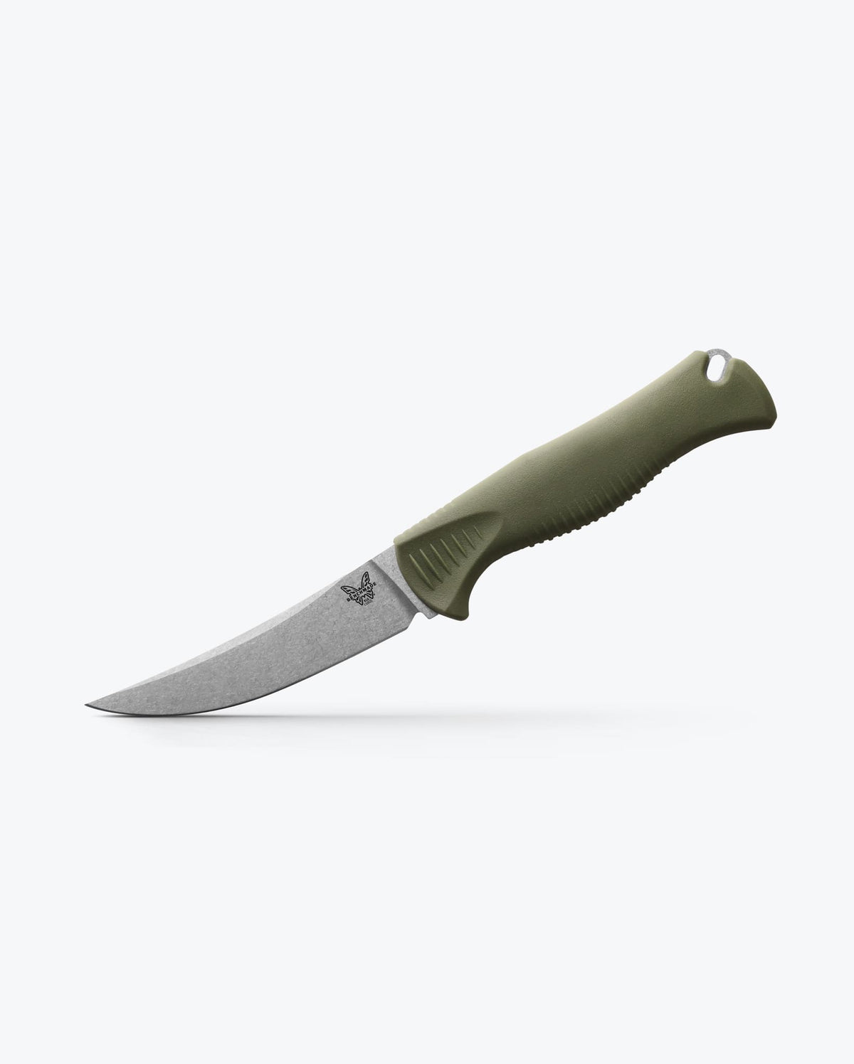 Benchmade Meatcrafter® Dark Olive Santoprene® 4" Trailing Point - Side Profile View | Benchmade Knife Co.