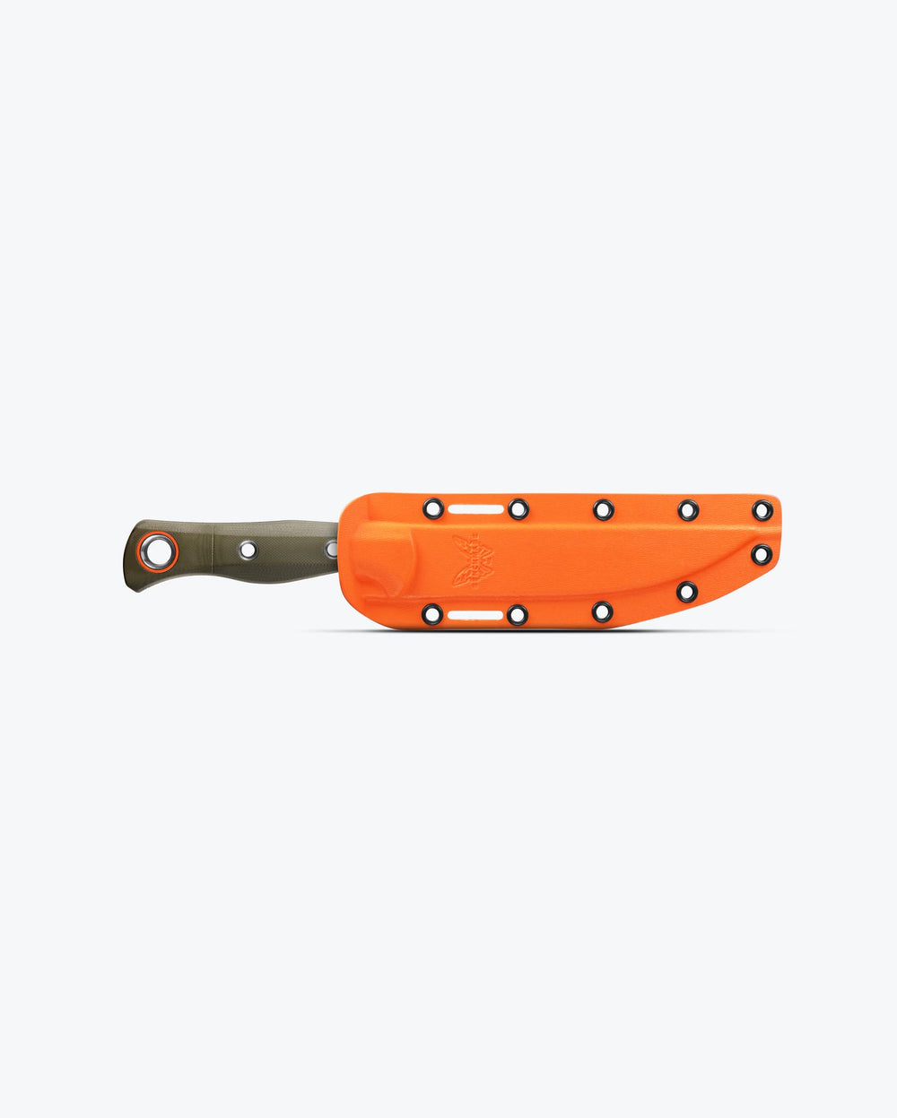Benchmade Meatcrafter® OD Green G10 with Orange Sheath - Front View Closed | Benchmade Knife Co.