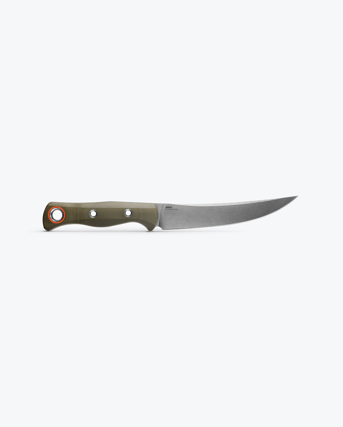 Benchmade Meatcrafter® OD Green G10 6" Trailing Point Fixed Blade - Back View Open | Benchmade Knife Co.