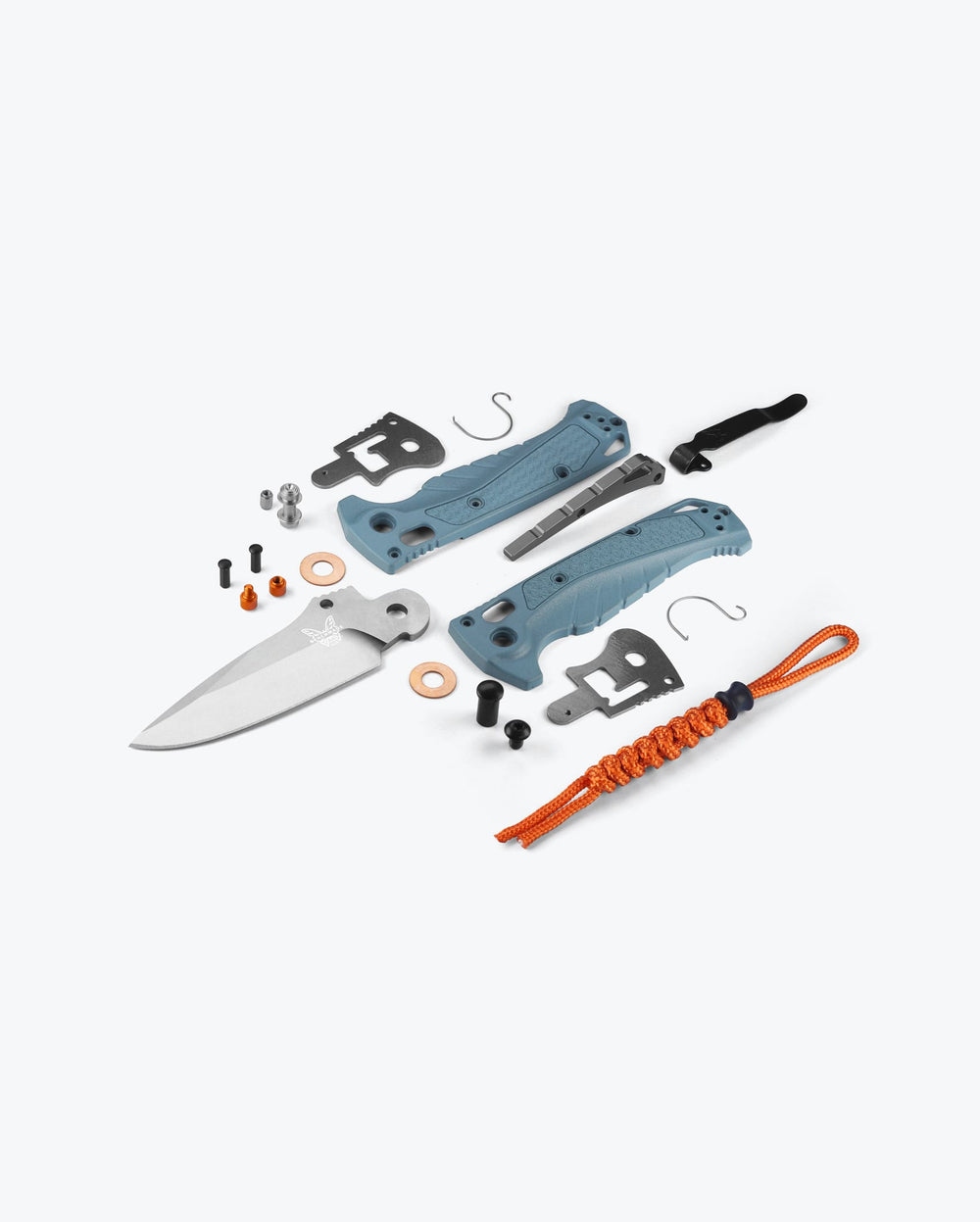 Mini Adira™ Depth Blue Grivory® Drop-point - Exploded Parts Diagram | Benchmade Knife Co.