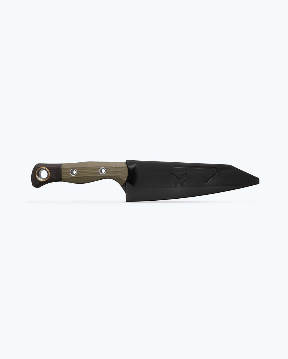 Black DLC Coated Wildcoast™ Chef Knife with OD Green G10 Handle - Full Profile | Benchmade Knife Co.