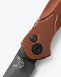 Auto Osborne Burnt Copper Aluminum - Push Button Detail Close Up | Benchmade Knife Co.