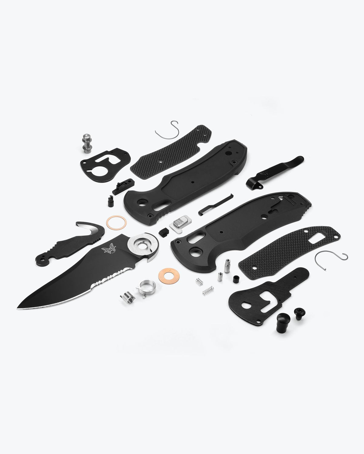 Auto Triage® Black G10 Rescue Knife - Exploded Parts Assembly View | Benchmade Knife Co.